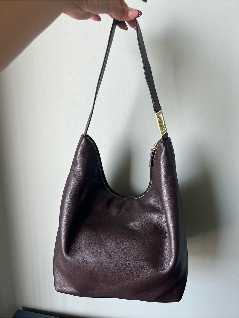 Ralph Lauren Brown Leather Hobo Bag with gold hardware - Picture 4 of 7